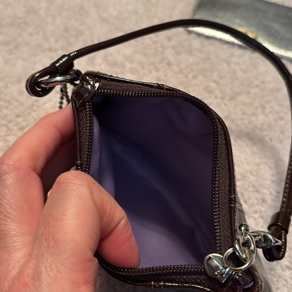 Coach Brown Patent Leather Wristlet, 6” x 4” - Picture 9 of 9